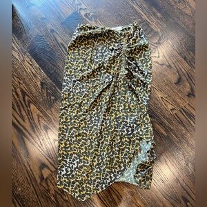 Isabel Marant Olive Green & Gold Midi Skirt